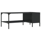 vidaXL Couchtisch mit Regal Schwarz 100x51x40 cm Holzwerkstoff