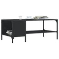 vidaXL Couchtisch mit Regal Schwarz 100x51x40 cm Holzwerkstoff