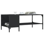 vidaXL Couchtisch mit Regal Schwarz 100x51x40 cm Holzwerkstoff