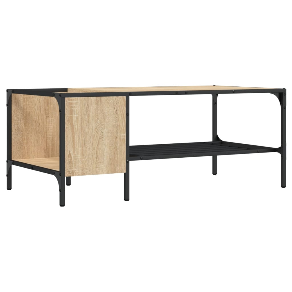 vidaXL Couchtisch mit Regal Sonoma-Eiche 100x51x40 cm Holzwerkstoff