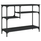 vidaXL Konsolentisch mit Ablagen Schwarz 100x35x75 cm