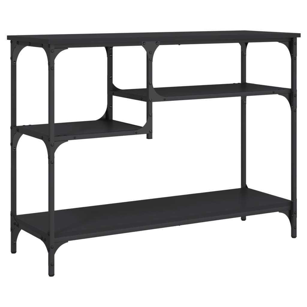 vidaXL Konsolentisch mit Ablagen Schwarz 100x35x75 cm