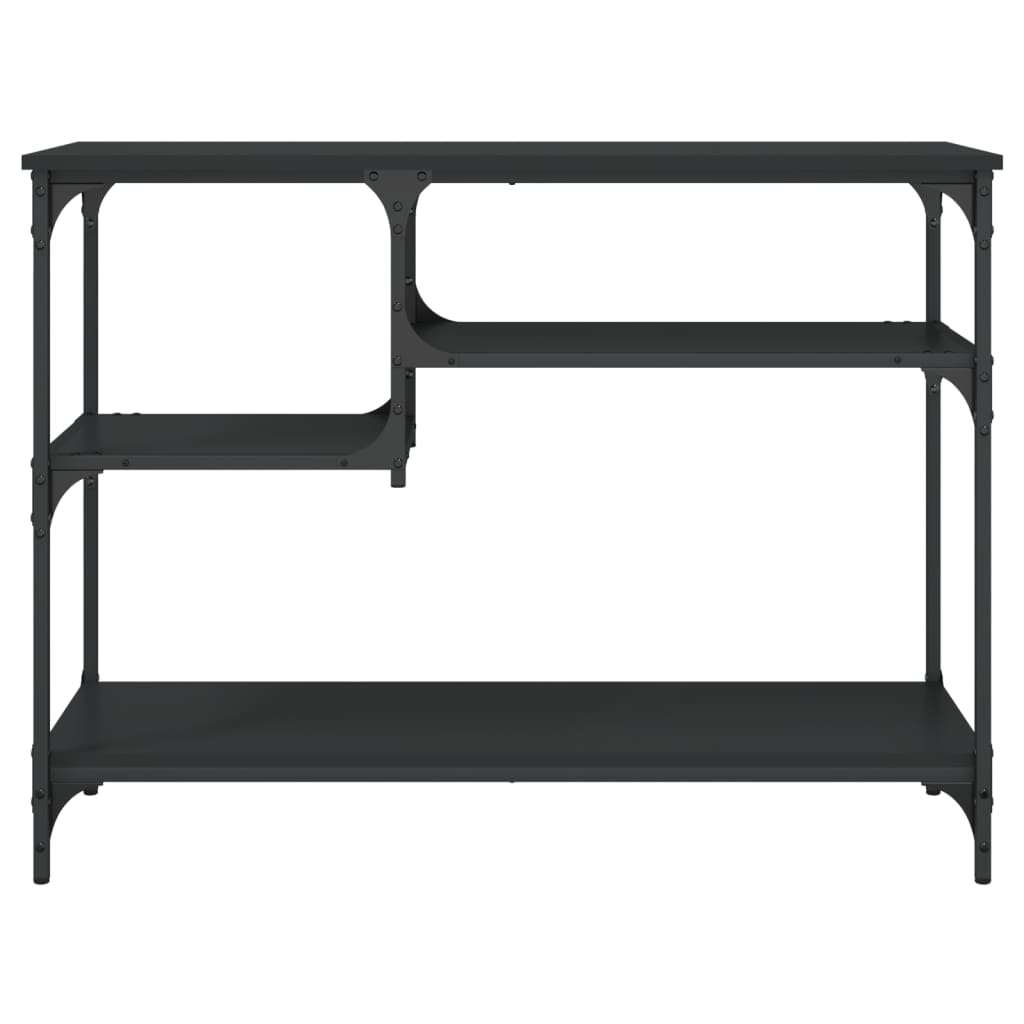 vidaXL Konsolentisch mit Ablagen Schwarz 100x35x75 cm