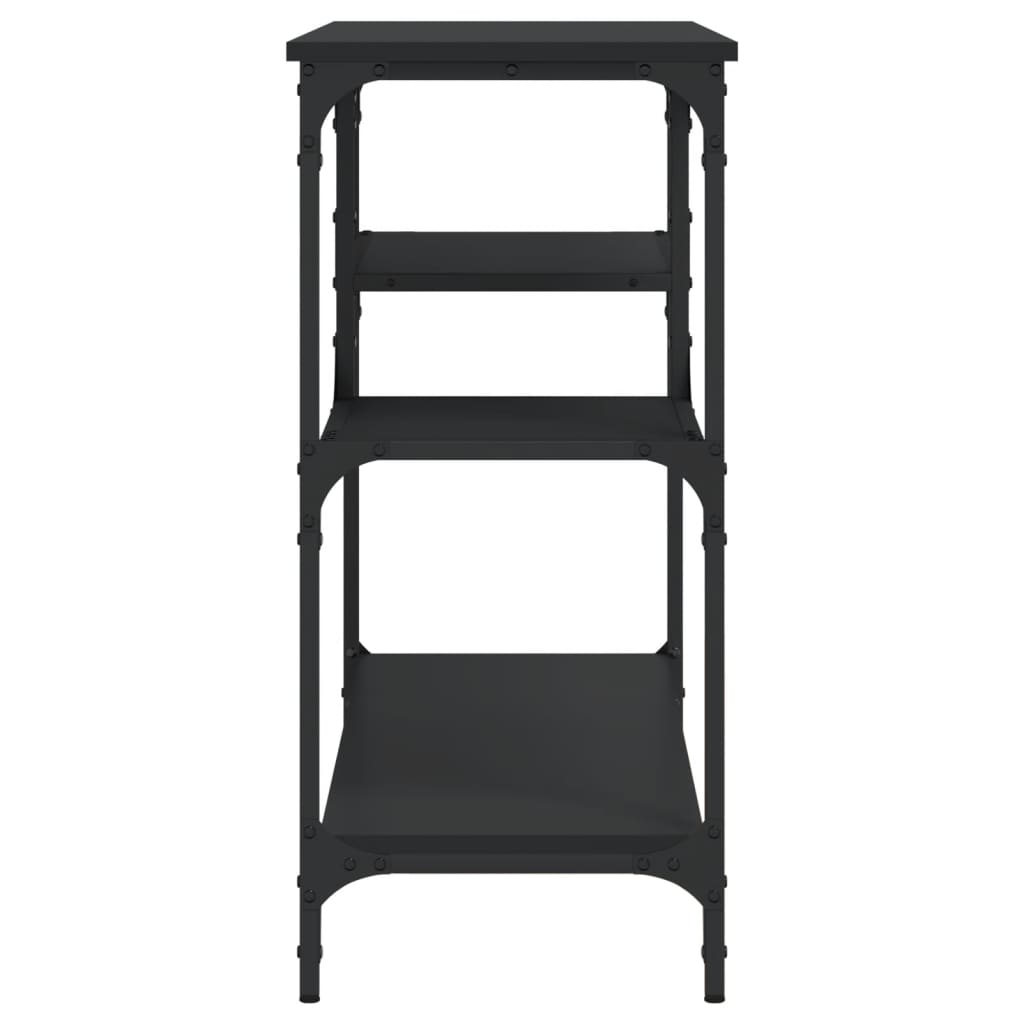 vidaXL Konsolentisch mit Ablagen Schwarz 100x35x75 cm