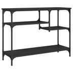 vidaXL Konsolentisch mit Ablagen Schwarz 100x35x75 cm