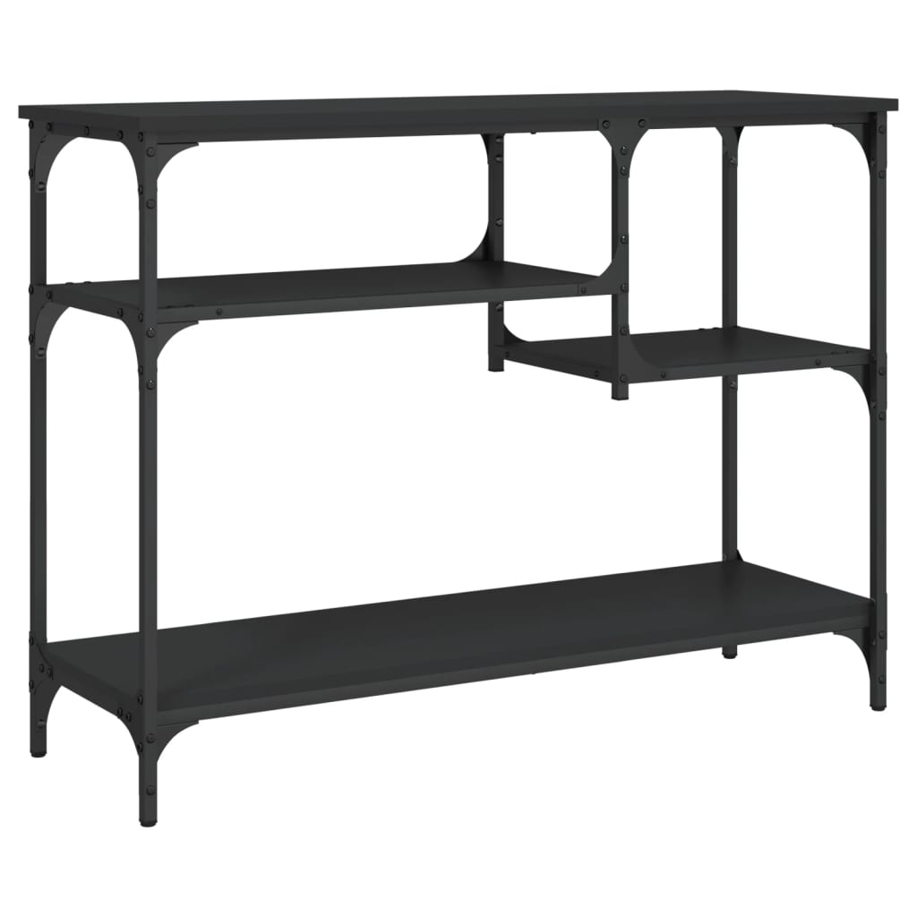vidaXL Konsolentisch mit Ablagen Schwarz 100x35x75 cm