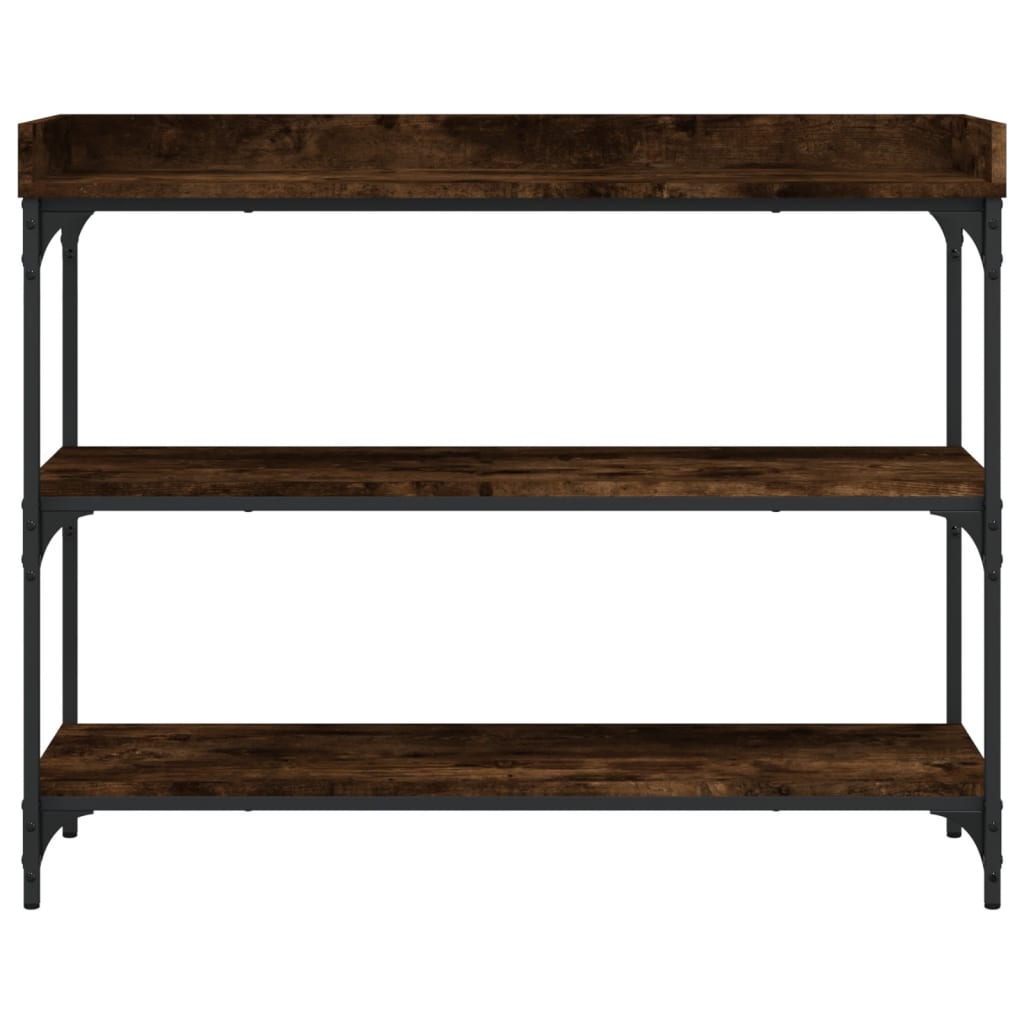 vidaXL Konsolentisch mit Ablagen Räuchereiche 100x30x80 cm