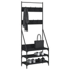 vidaXL Kleiderständer mit Schuhablage Schwarz 72x34x184 cm