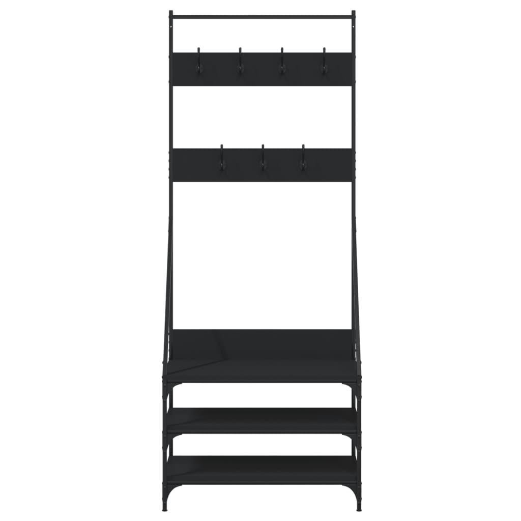 vidaXL Kleiderständer mit Schuhablage Schwarz 72x34x184 cm