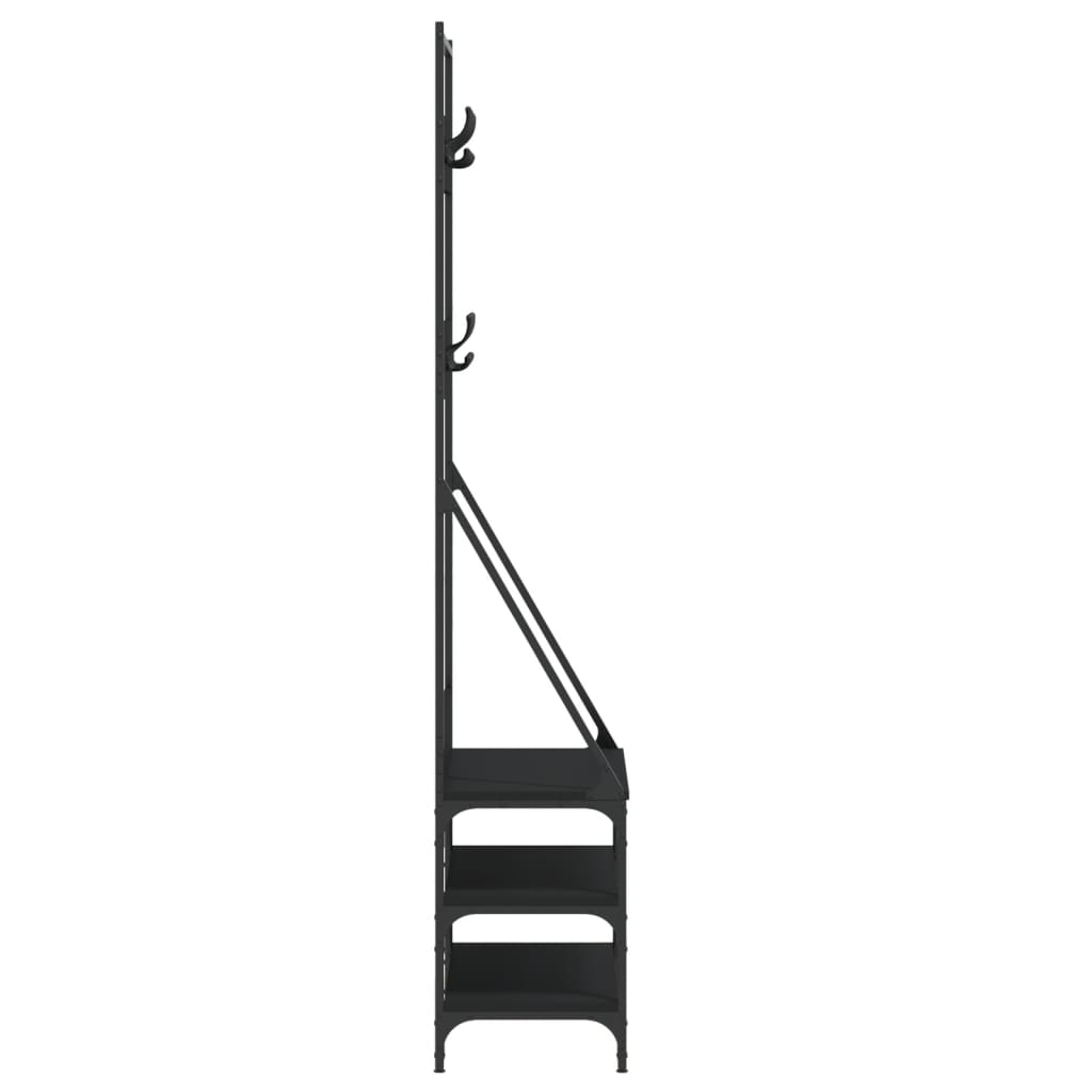 vidaXL Kleiderständer mit Schuhablage Schwarz 72x34x184 cm