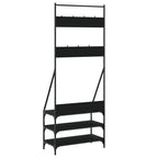 vidaXL Kleiderständer mit Schuhablage Schwarz 72x34x184 cm