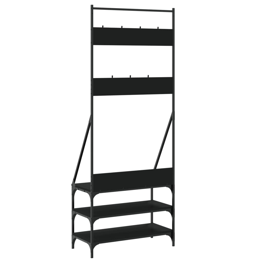 vidaXL Kleiderständer mit Schuhablage Schwarz 72x34x184 cm