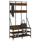 vidaXL Kleiderständer mit Schuhablage Braun Eichen-Optik 100x40x184 cm