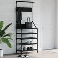 vidaXL Kleiderständer mit Schuhablage Schwarz 72x34x184 cm