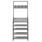 vidaXL Kleiderständer mit Schuhablage Grau Sonoma 70x34x184 cm