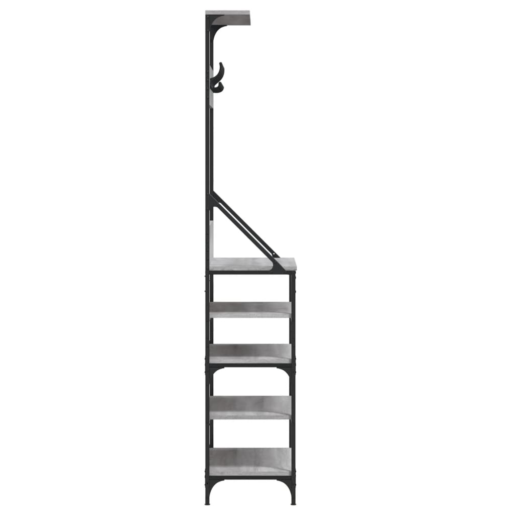 vidaXL Kleiderständer mit Schuhablage Grau Sonoma 70x34x184 cm