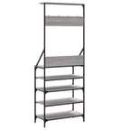 vidaXL Kleiderständer mit Schuhablage Grau Sonoma 70x34x184 cm