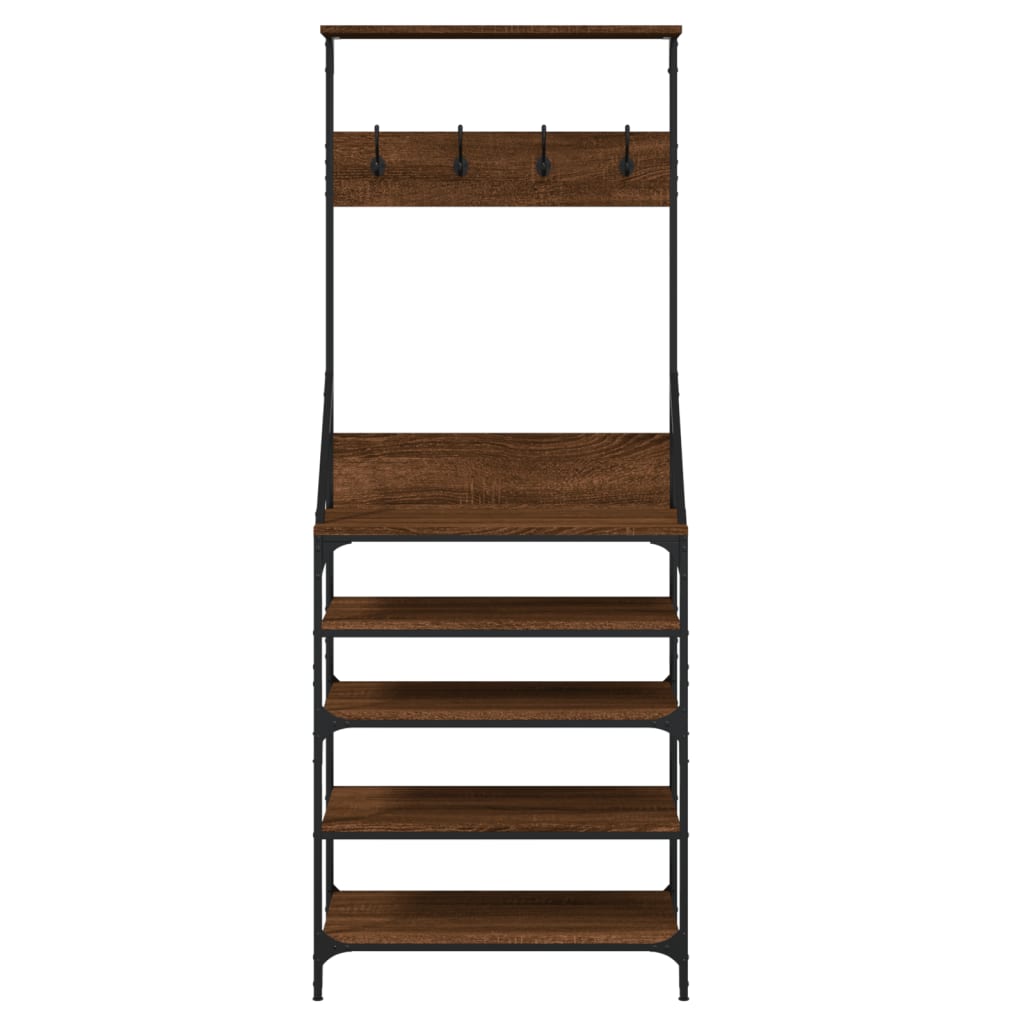 vidaXL Kleiderständer mit Schuhablage Braun Eiche-Optik 70x34x184 cm