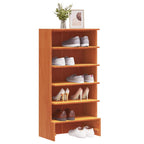 vidaXL Schuhregal Wachsbraun 52x30x104 cm Massivholz Kiefer