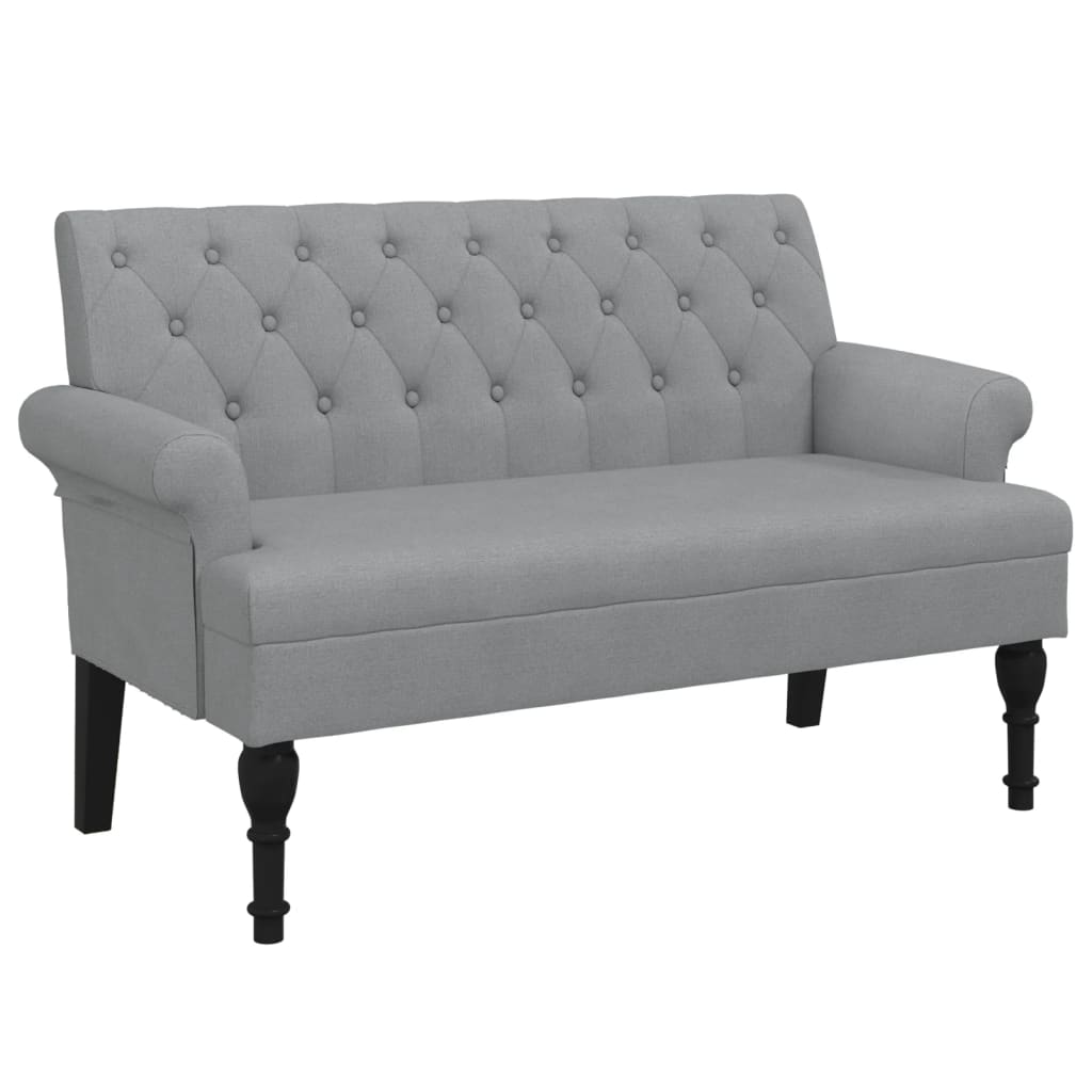 vidaXL Sitzbank mit Rückenlehne Hellgrau 120x62x75,5 cm Stoff
