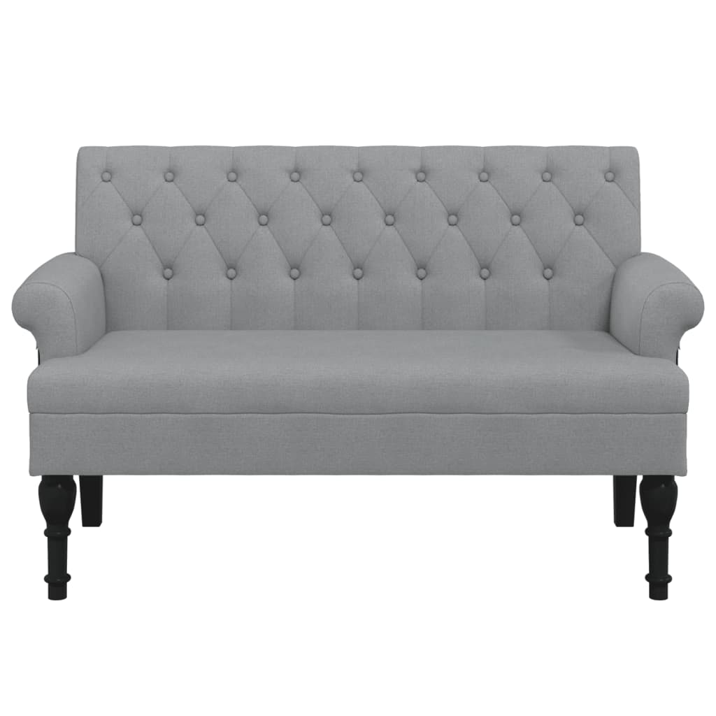 vidaXL Sitzbank mit Rückenlehne Hellgrau 120x62x75,5 cm Stoff