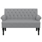 vidaXL Sitzbank mit Rückenlehne Hellgrau 120x62x75,5 cm Stoff