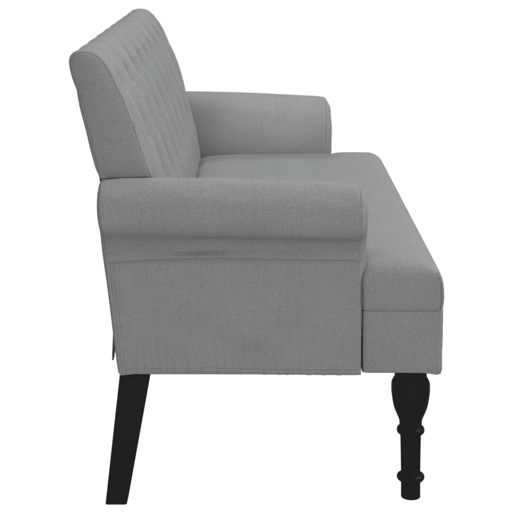 vidaXL Sitzbank mit Rückenlehne Hellgrau 120x62x75,5 cm Stoff