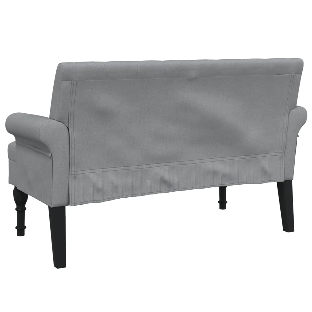 vidaXL Sitzbank mit Rückenlehne Hellgrau 120x62x75,5 cm Stoff