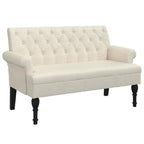 vidaXL Sitzbank mit Rückenlehne 120x62x75,5 cm Leinen