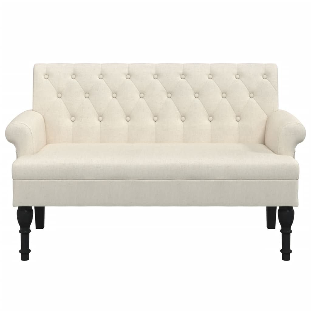 vidaXL Sitzbank mit Rückenlehne 120x62x75,5 cm Leinen