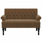 vidaXL Sitzbank mit Rückenlehne Braun 120x62x75,5 cm Wildleder-Optik