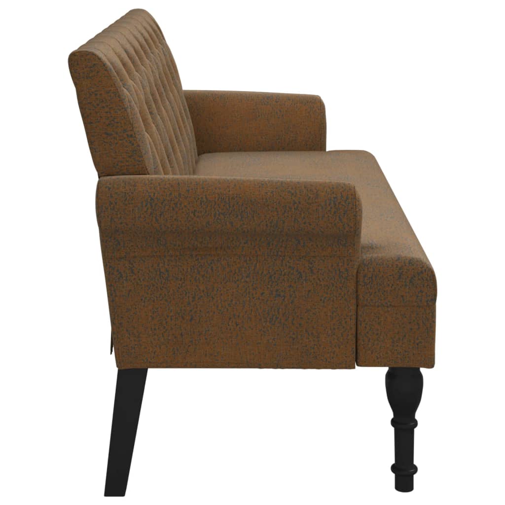 vidaXL Sitzbank mit Rückenlehne Braun 120x62x75,5 cm Wildleder-Optik