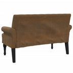 vidaXL Sitzbank mit Rückenlehne Braun 120x62x75,5 cm Wildleder-Optik