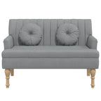 vidaXL Sitzbank mit Kissen Hellgrau 113x64,5x75,5 cm Stoff