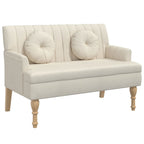 vidaXL Sitzbank mit Kissen 113x64,5x75,5 cm Leinen
