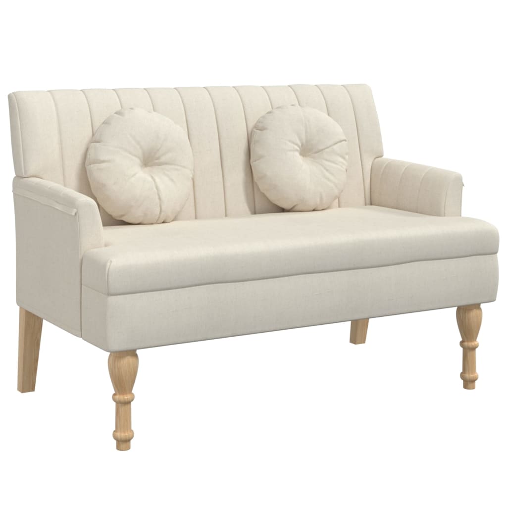 vidaXL Sitzbank mit Kissen 113x64,5x75,5 cm Leinen