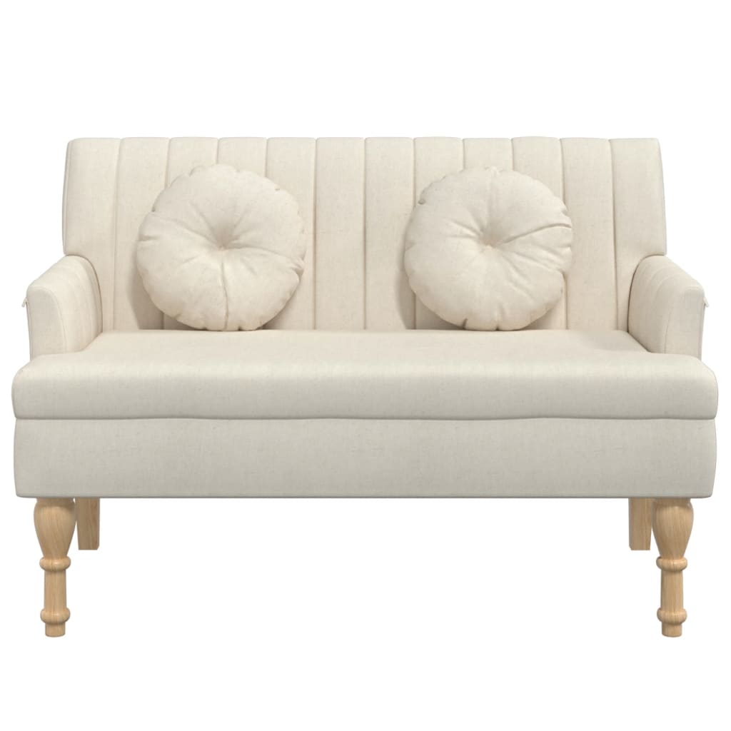 vidaXL Sitzbank mit Kissen 113x64,5x75,5 cm Leinen
