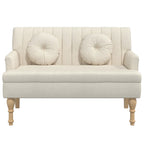 vidaXL Sitzbank mit Kissen 113x64,5x75,5 cm Leinen