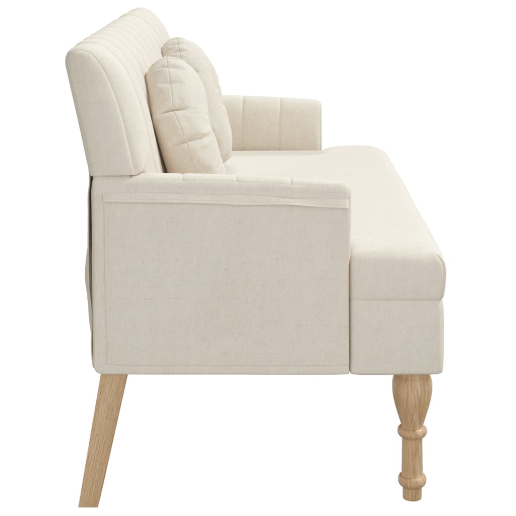 vidaXL Sitzbank mit Kissen 113x64,5x75,5 cm Leinen