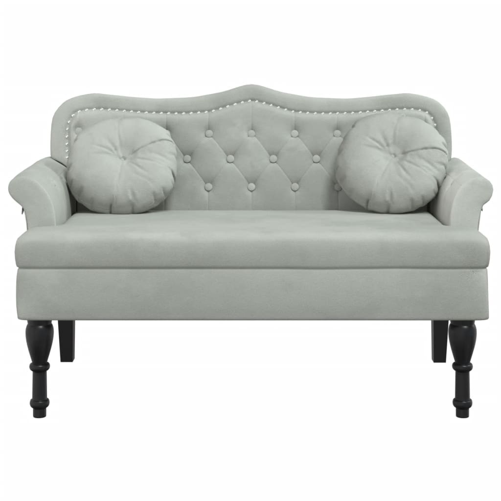 vidaXL Bank mit Kissen Hellgrau 120,5 x 65 x 75 cm Samt