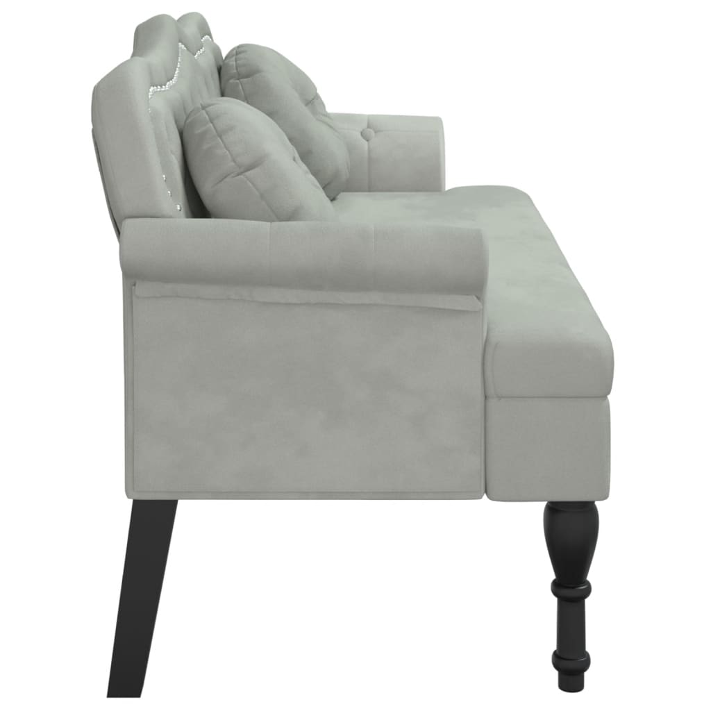 vidaXL Bank mit Kissen Hellgrau 120,5 x 65 x 75 cm Samt