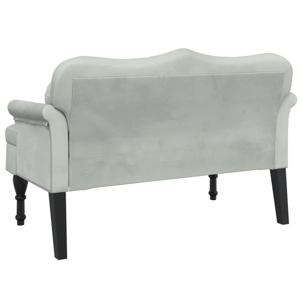 vidaXL Bank mit Kissen Hellgrau 120,5 x 65 x 75 cm Samt