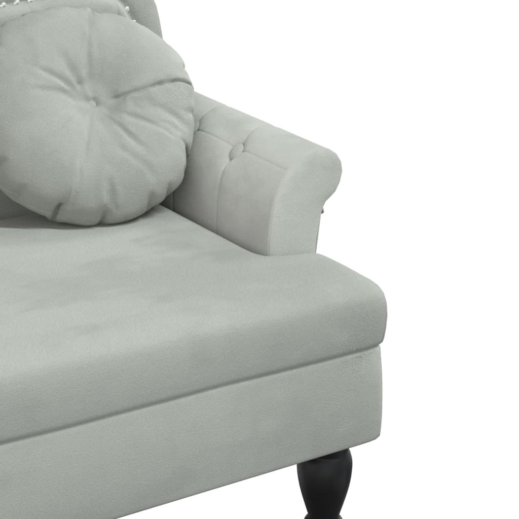 vidaXL Bank mit Kissen Hellgrau 120,5 x 65 x 75 cm Samt