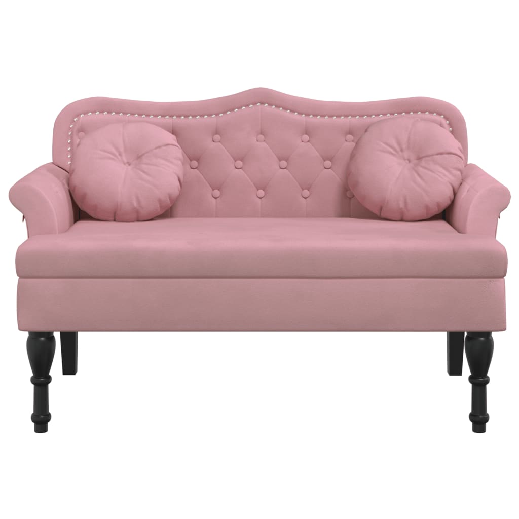 vidaXL Sitzbank mit Kissen Rosa 120,5x65x75 cm Samt