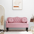 vidaXL Sitzbank mit Kissen Rosa 120,5x65x75 cm Samt
