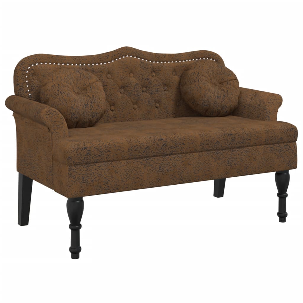 vidaXL Bank mit Kissen Braun 120,5 x 65 x 75 cm Wildlederimitat
