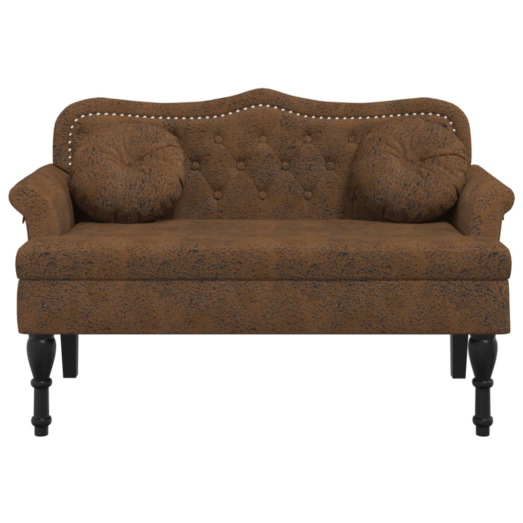 vidaXL Bank mit Kissen Braun 120,5 x 65 x 75 cm Wildlederimitat