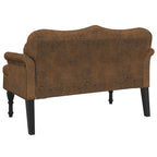 vidaXL Bank mit Kissen Braun 120,5 x 65 x 75 cm Wildlederimitat