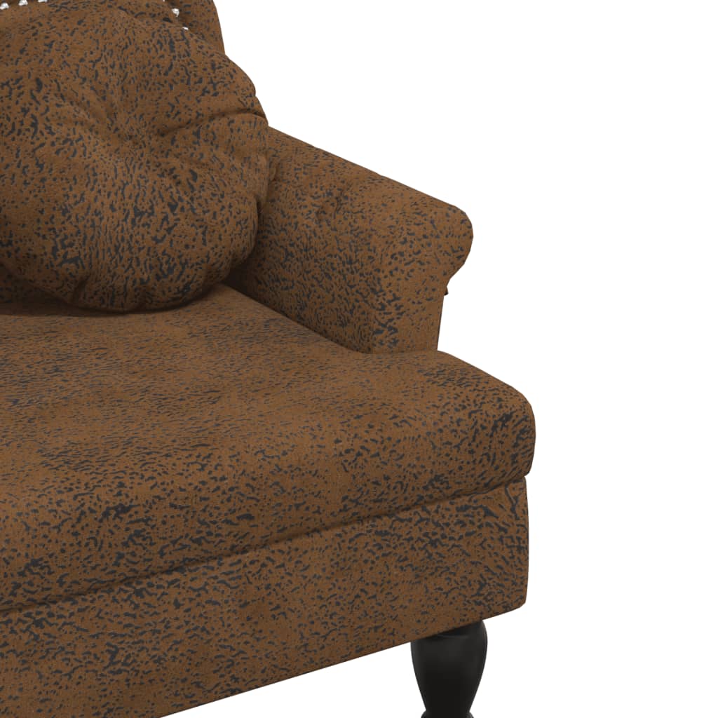 vidaXL Bank mit Kissen Braun 120,5 x 65 x 75 cm Wildlederimitat