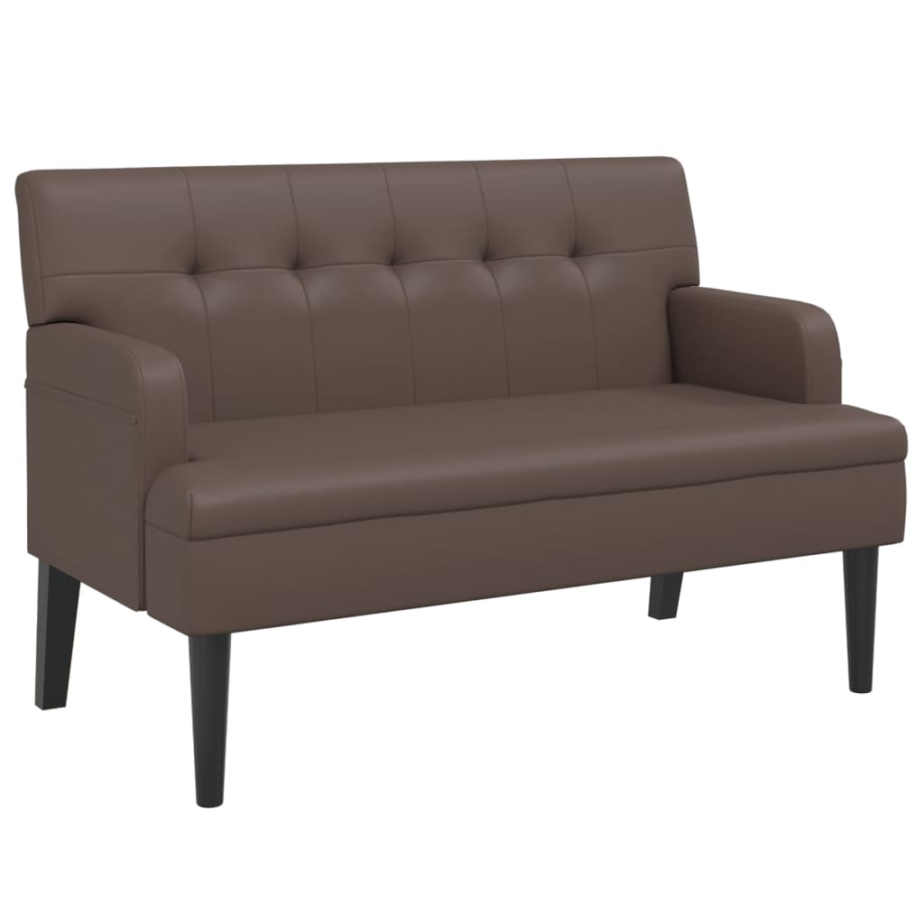 vidaXL Sitzbank mit Rückenlehne Braun 112x65,5x75 cm Kunstleder